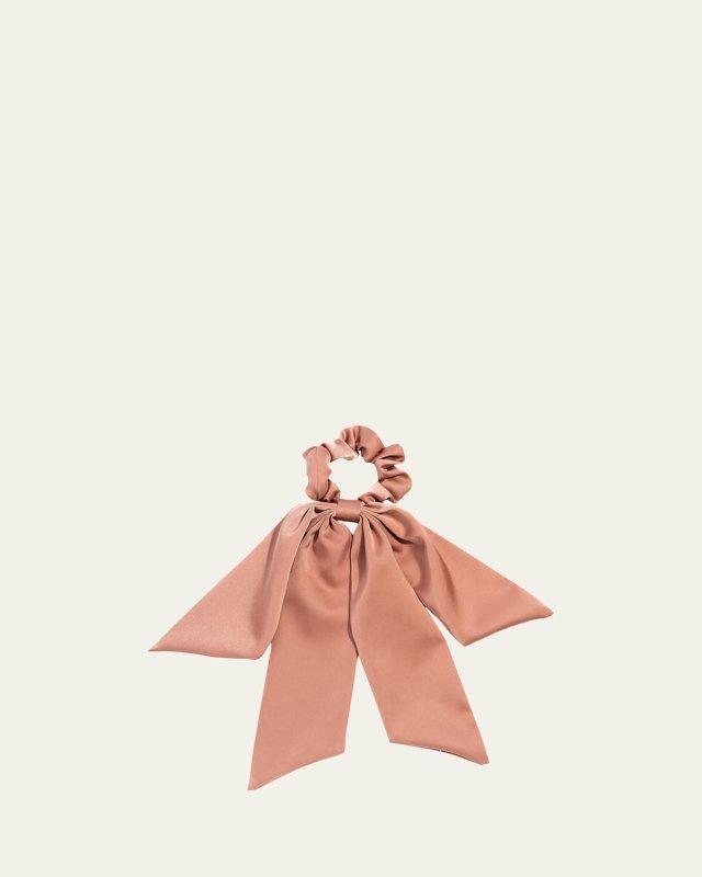 Playa Bow Satin Scrunchie Ponytail Holder